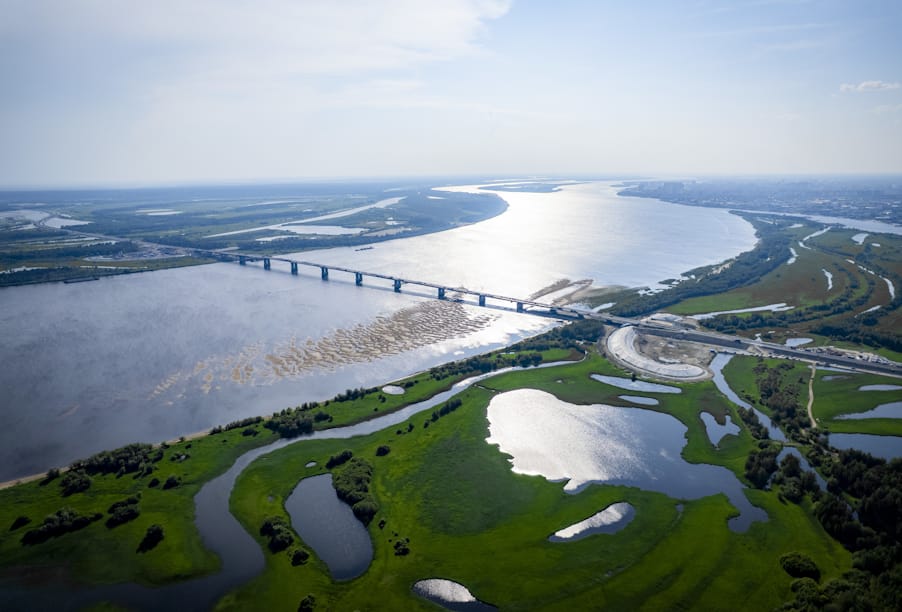 Ханты-Мансийский автономномный округ – Югра, мостовой переход через реку Обь в районе Сургута (3)